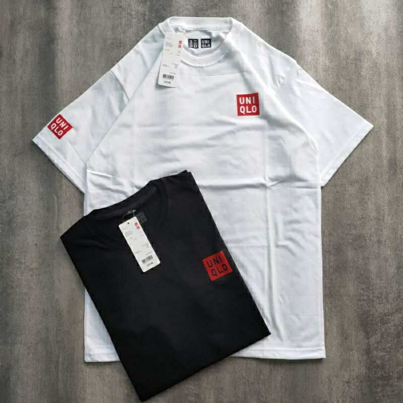 Kaos UNIQLO / KAOS POLOS BASIC COTTON COMBED KOREAN STYLE - UNIQLO KOREA | pria & wanita-Logo kaos Putih