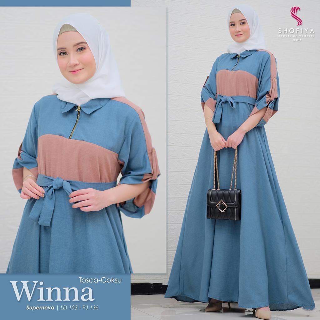 DISKON WINNA DRESS - dress wanita terbaru / gamis terlaris / dress muslim / casuall dress / dress terlaris