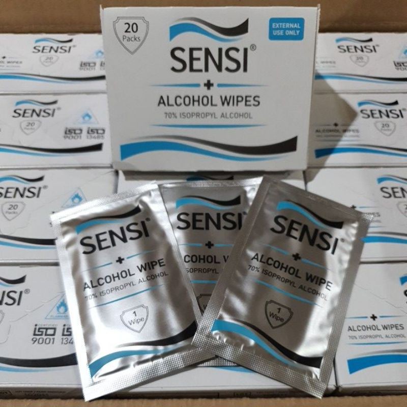 Sensi Wipes Tisu Alkohol Sensi Alcohol Wipes 70% Isopropyl isi 20 sachet