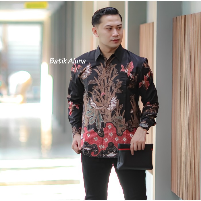 Batik pria lengan panjang Kemeja Atasan Baju batik pria laki laki lengan panjang premium cowok solo