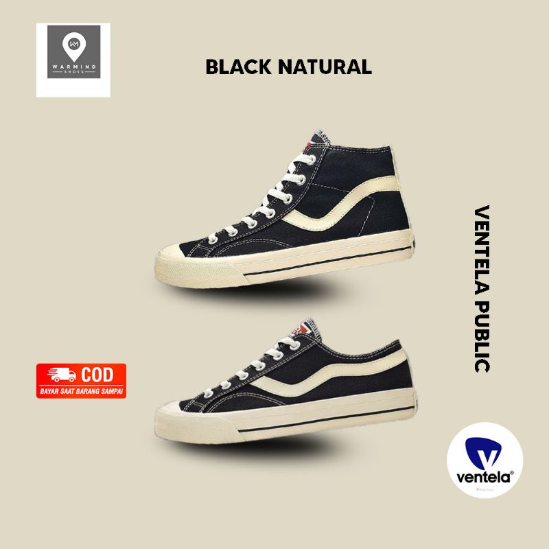 SEPATU LOKAL SHOES ORIGINAL PRIA SNEAKERS PUBLICK BLACK HIGH NTRL CASUAL FORMAL[SIAP KIRIM] VENTELA