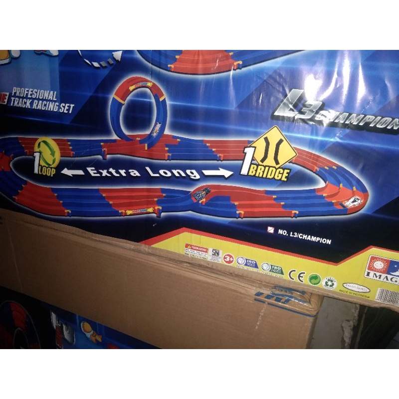 TREK ARENA JALANAN TAMIYA 3 JALUR SET TRACK IMAGE (L3 EXTRA LONG  LOOP &amp; BRIDGE)