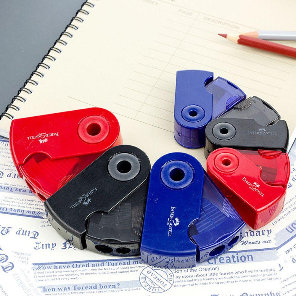 [Elegan] Alat Pengasah Pensil Perlengkapan Sekolah Lubang Ganda Double Pencil Sharpener Push Pull Single Hole Alat Pensil Multifungsi