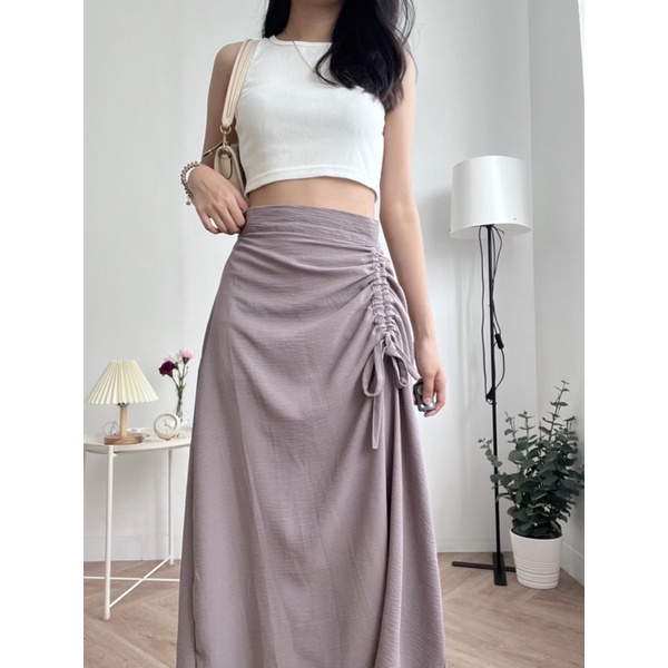 ASOKA Kalla Skirt 1105 - Rok Serut - Midi Maxi Skirt - Rok Serut Casual Korean Look