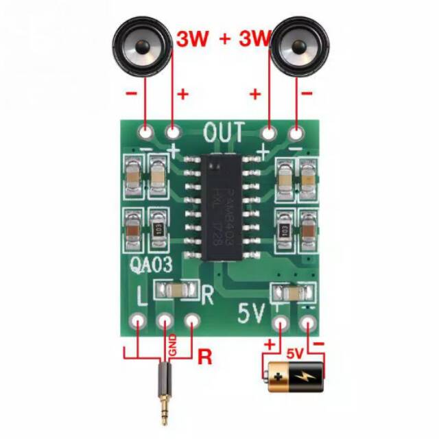 PAM8403 Stereo Audio Amplifier Module Pinout, Features,, 52% OFF