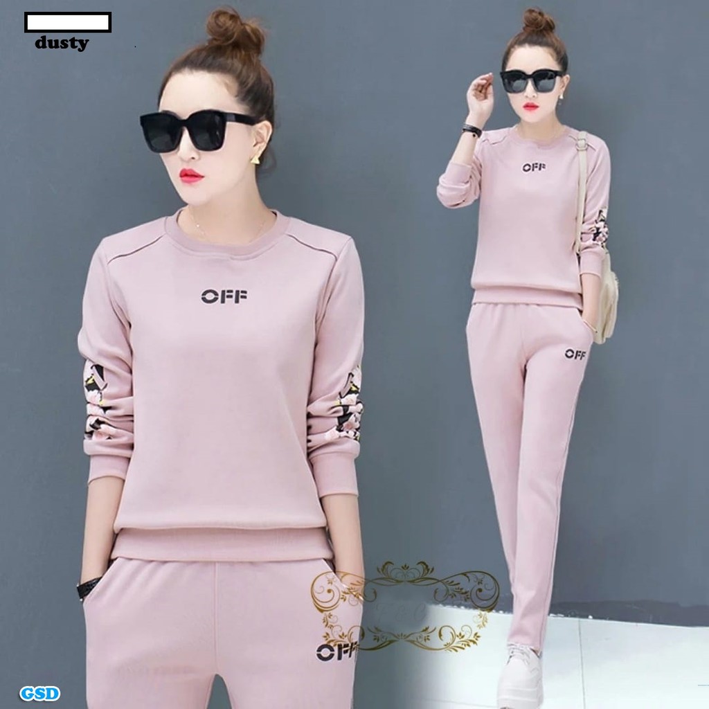 St Opp/Stelan Baju Celana Wanita/Pakaian Setelan Baju Training/Set Baju Casual Wanita Modis Premium