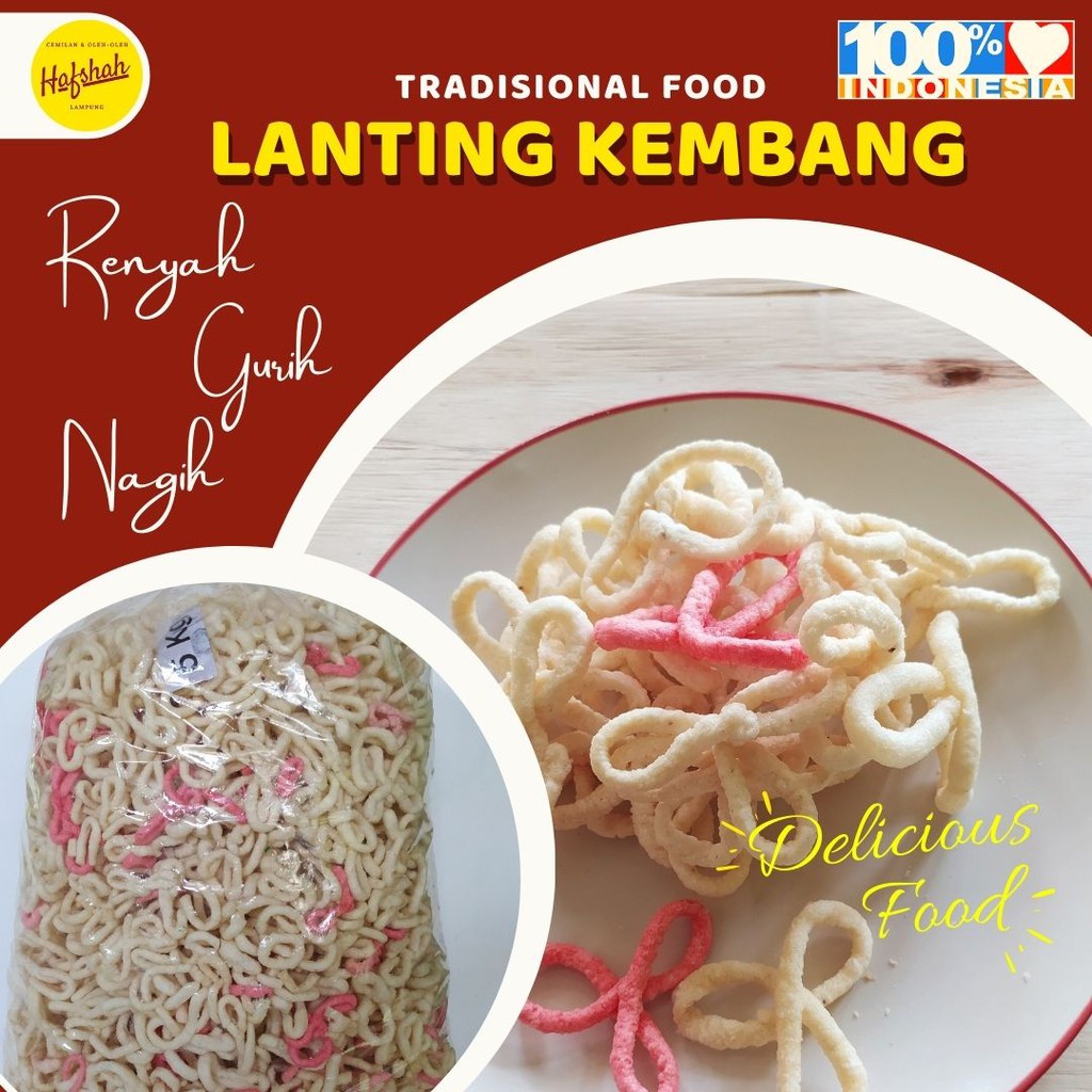 

Lanting Kembang Cemilan Tradisional Snack Jajanan Jadul dari Singkong Asli Indonesia