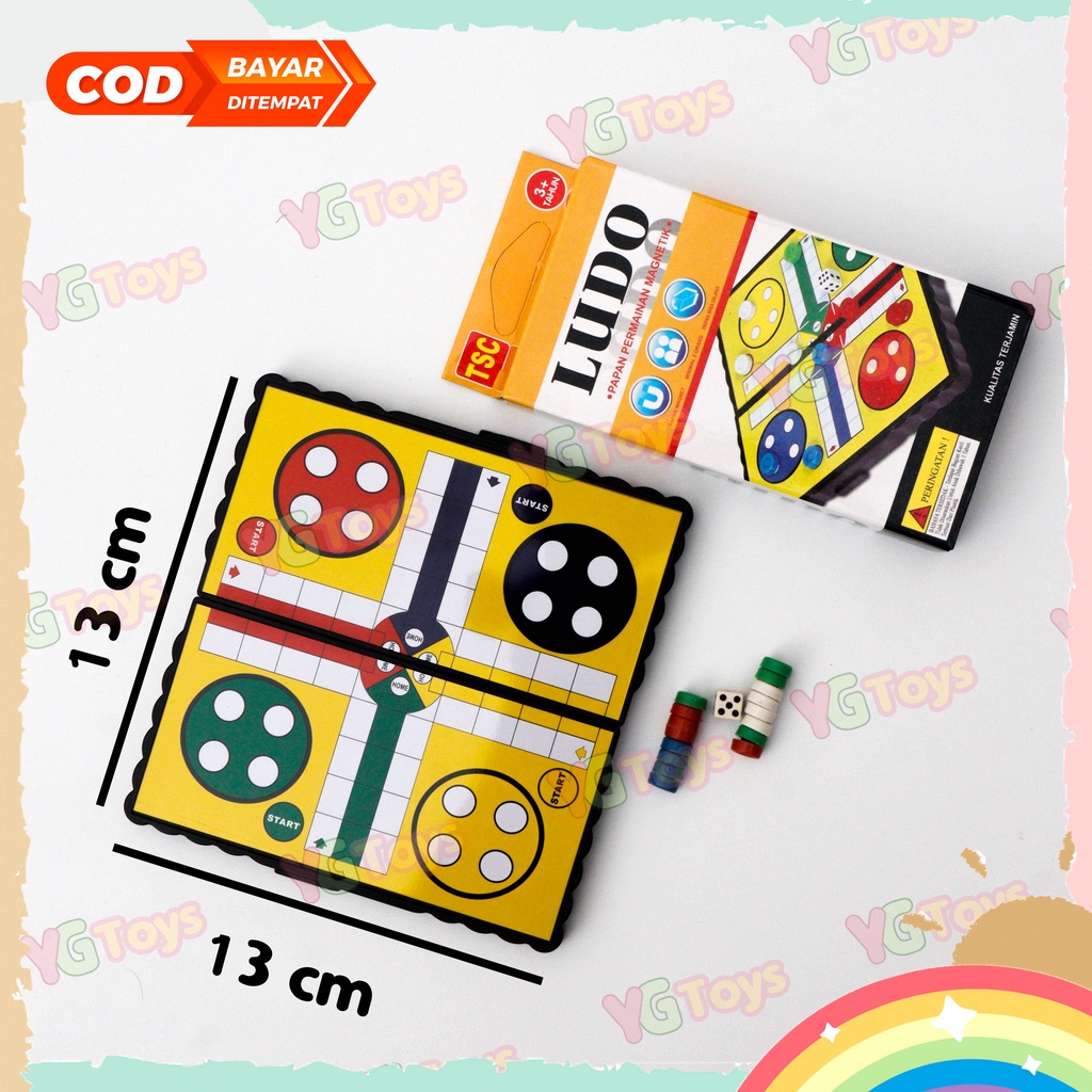 YGtoys Mainan Ular Tangga Ludo Magnet Mini Magnetic Portable Pocket Board Game Keluarga Anak Edukatif