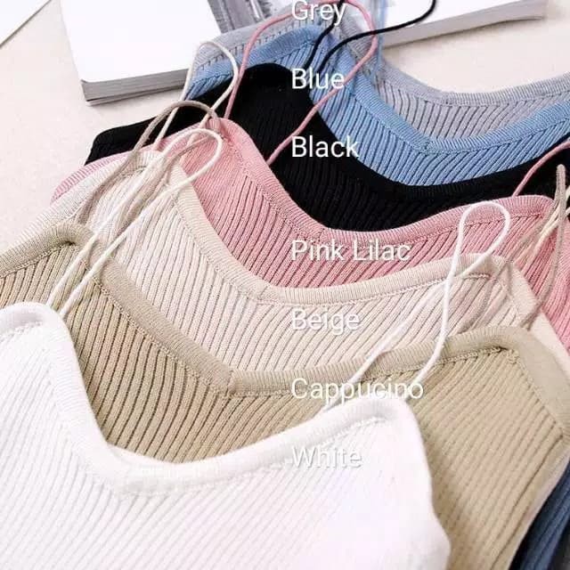 TokoMilkan - Atasan Wanita Dewasa KNIT SPAGHETTI Tank Top Bahan Rajut