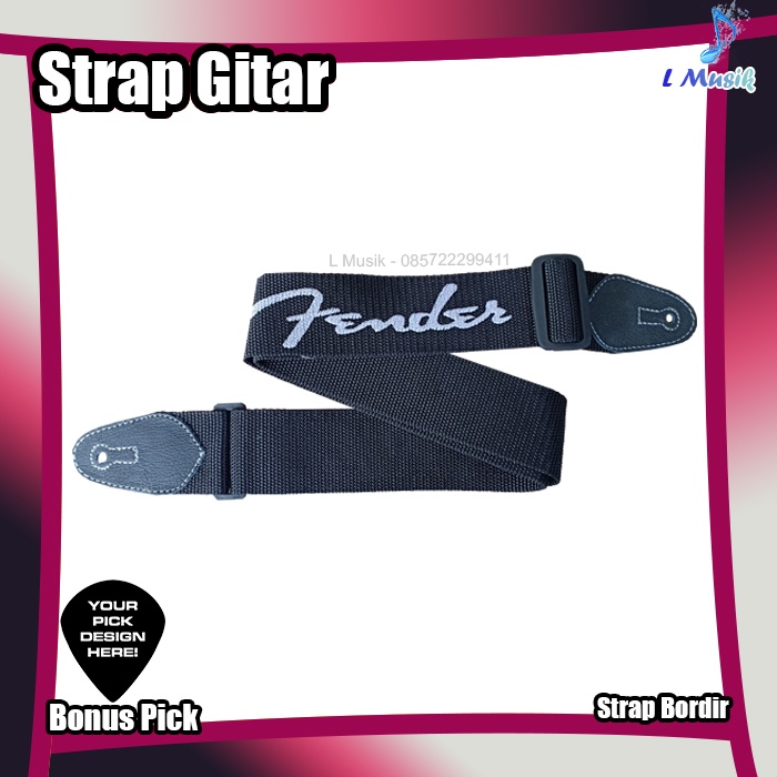 PREMIUM strap gitar bass akustik elektrik bordir