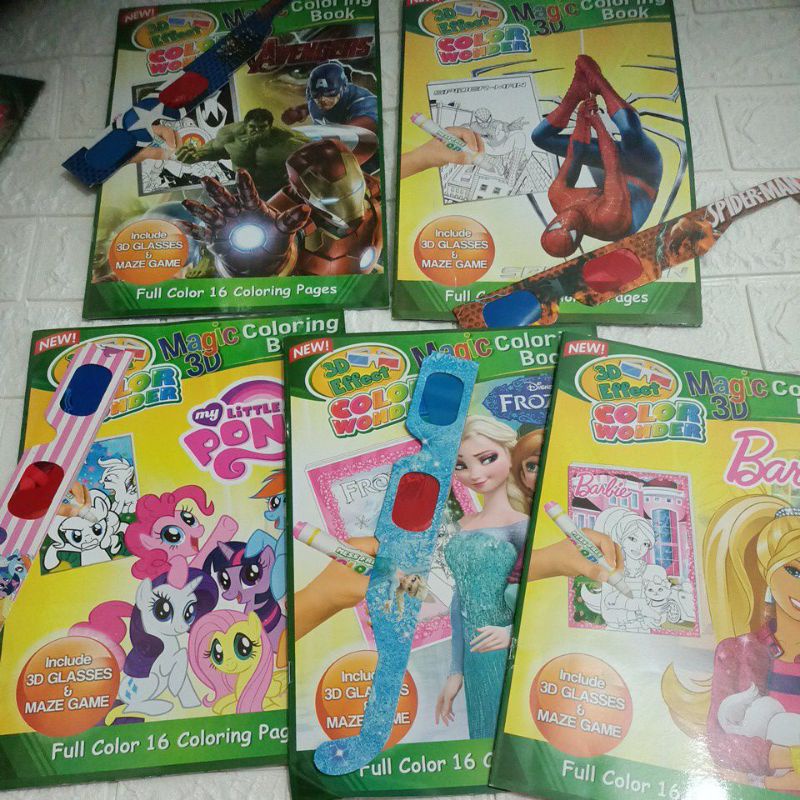 

LYSASHOPINSTAN Buku Mewarnai Magic 3D Coloring Book Besar Anak Cewek Cowok