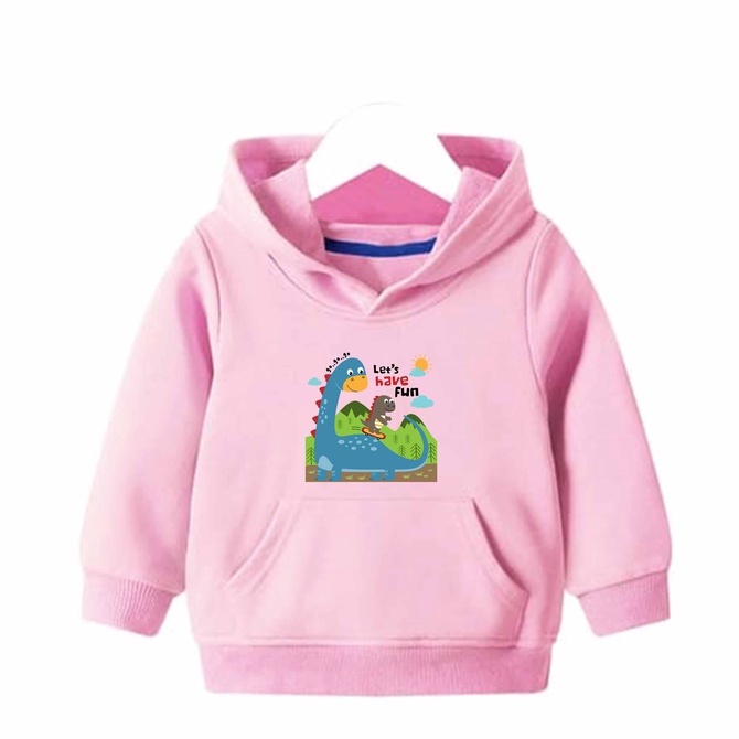 Hoodie Fun Dino Anak Fleece Pakaian Anak