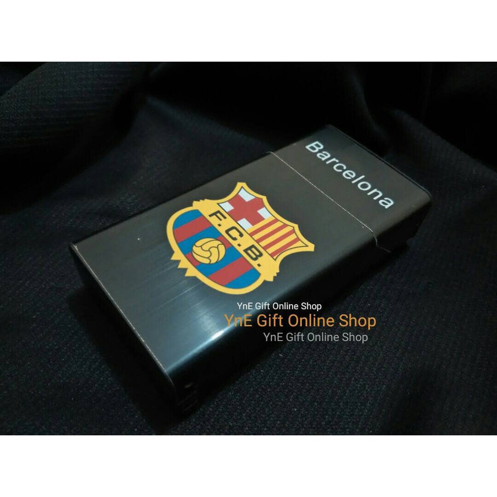 Kotak Rokok Korek Api Barcelona, Korek Gas Unik, Tempat Rokok Murah Korek Api Unik Murah