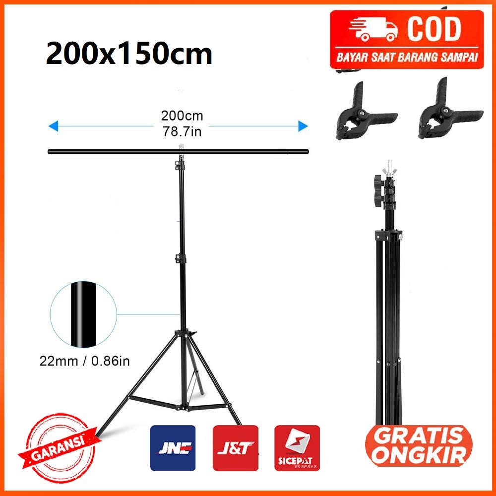 Stand Background Backdrop Photography T-Shape 4 Clamp - M139 200x150