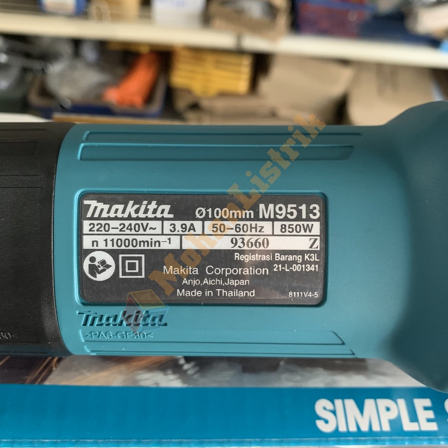 Mesin Gerinda Gurinda Tangan Angle Grinder Makita 4&quot; 4 Inch 4IN M9513B