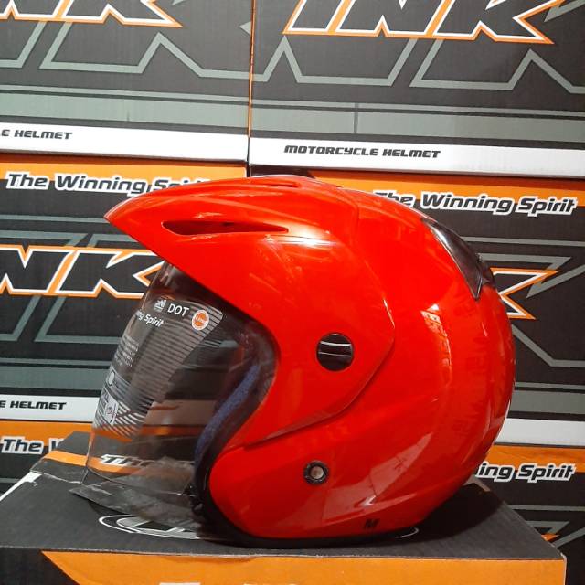 HELM INK CX22 SOLID FIRE RED / INK CX22 POLOS MERAH
