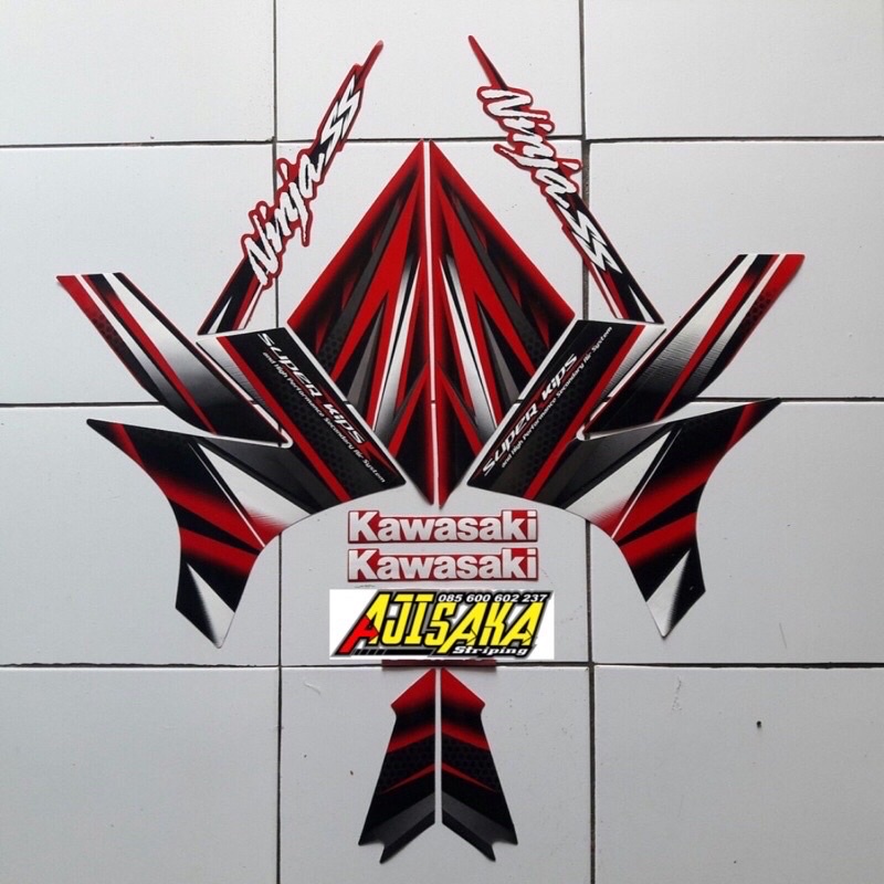 stiker ninja ss 2013 merah stripin ninja ss 2013 merah striping stiker lis les Kawasaki ninja ss 201