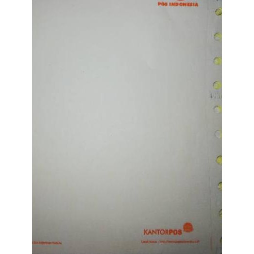 

HOT SALE!! KODE-491 Kertas Resi agen pos indonesia murah 2 ply continues logo kantorpos ukuran A4