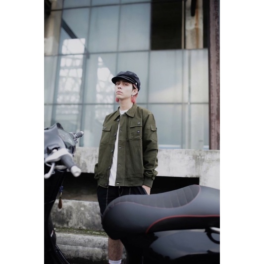 ORIGINAL WOLV Jaket Aero Jaket Bomber Jaket Pilot Hitam