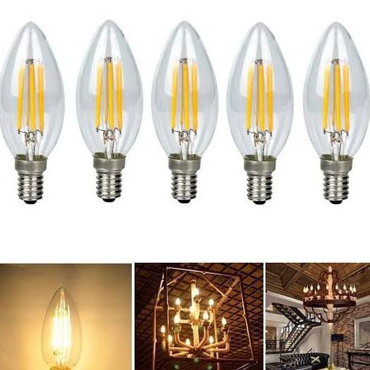 Sale Lampu Led Filamen Candle 4W 4 Watt C35 E14 Lampu Edison C35 E14 Bagus