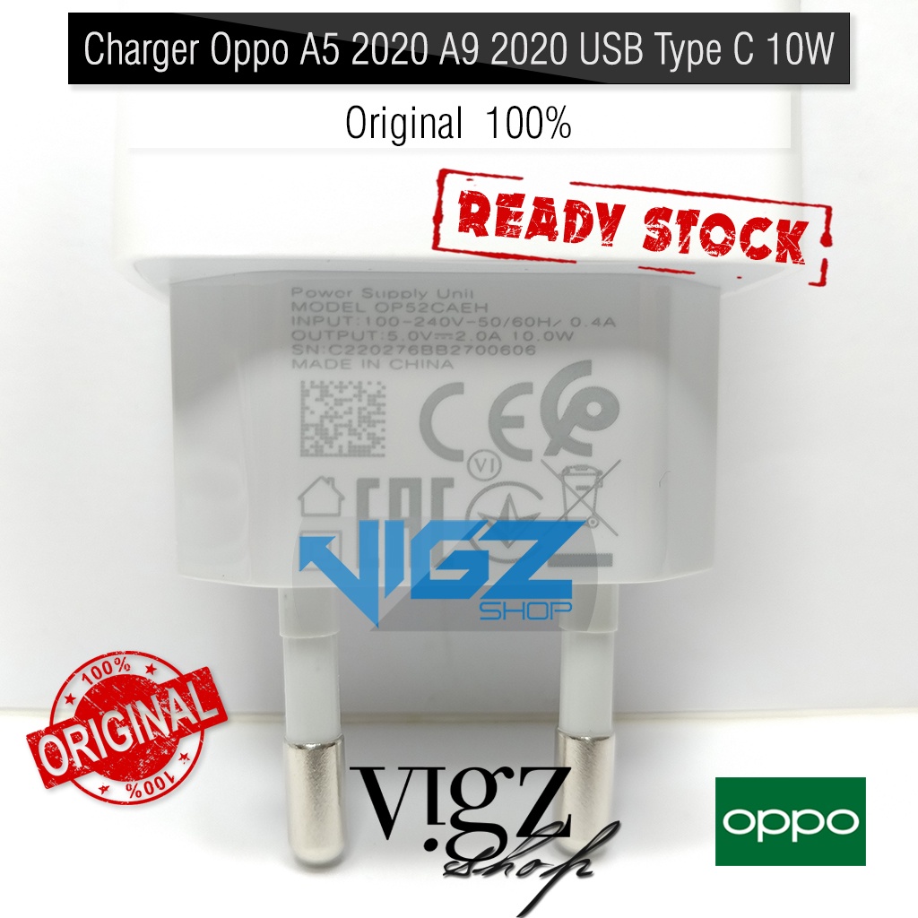 Charger OPPO A16 A5 2020 A9 2020 USB Type C 10W Original 100%