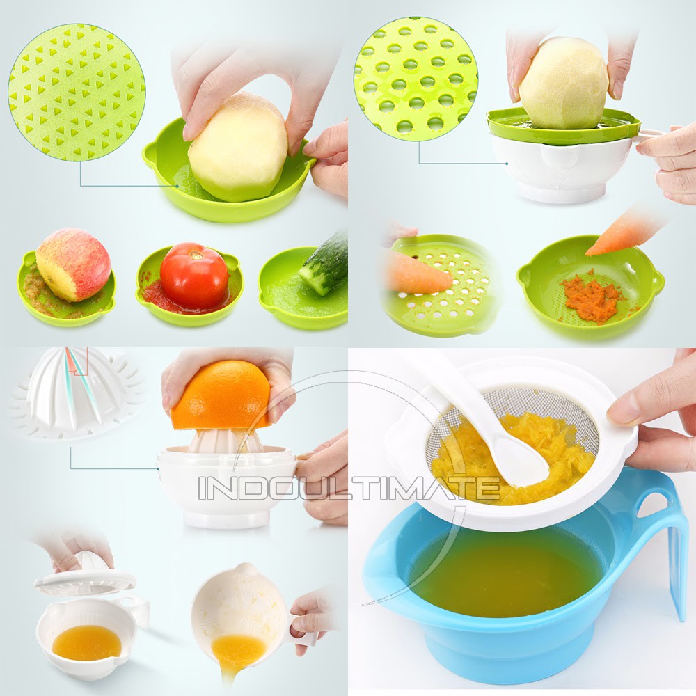 9in1 SET Mangkok Makan Bayi Serbaguna Peralatan Makan MPASI Baby Manual Food Processor BY-630