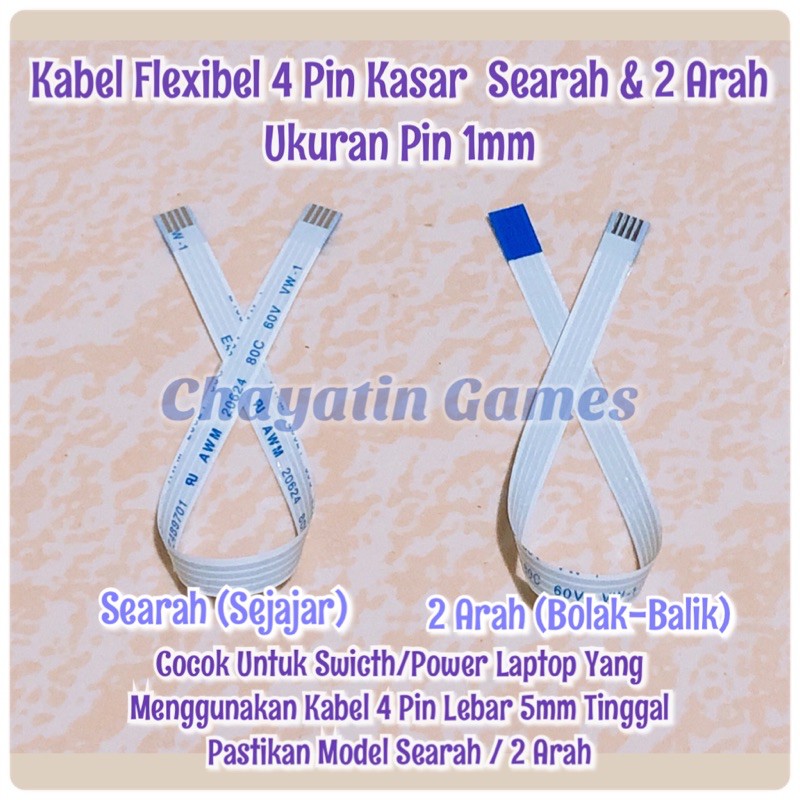 Kabel Flexibel Swicth Power Laptop 4 Pin Kasar Panjang 15cm Ukuran Pin 1mm