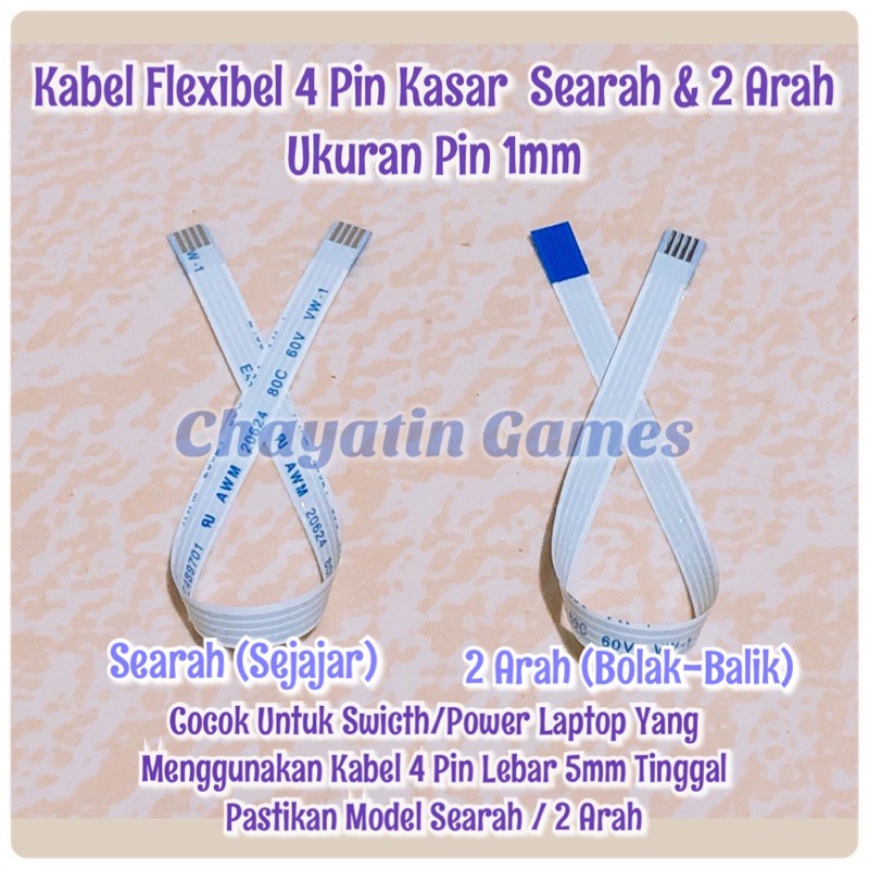 Kabel Flexibel Swicth Power Laptop 4 Pin Kasar Panjang 15cm Ukuran Pin 1mm