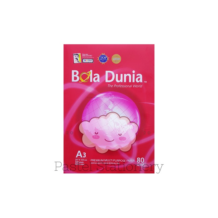 

Kertas HVS A3 80gr Bola Dunia - Bola Dunia A3 80gr