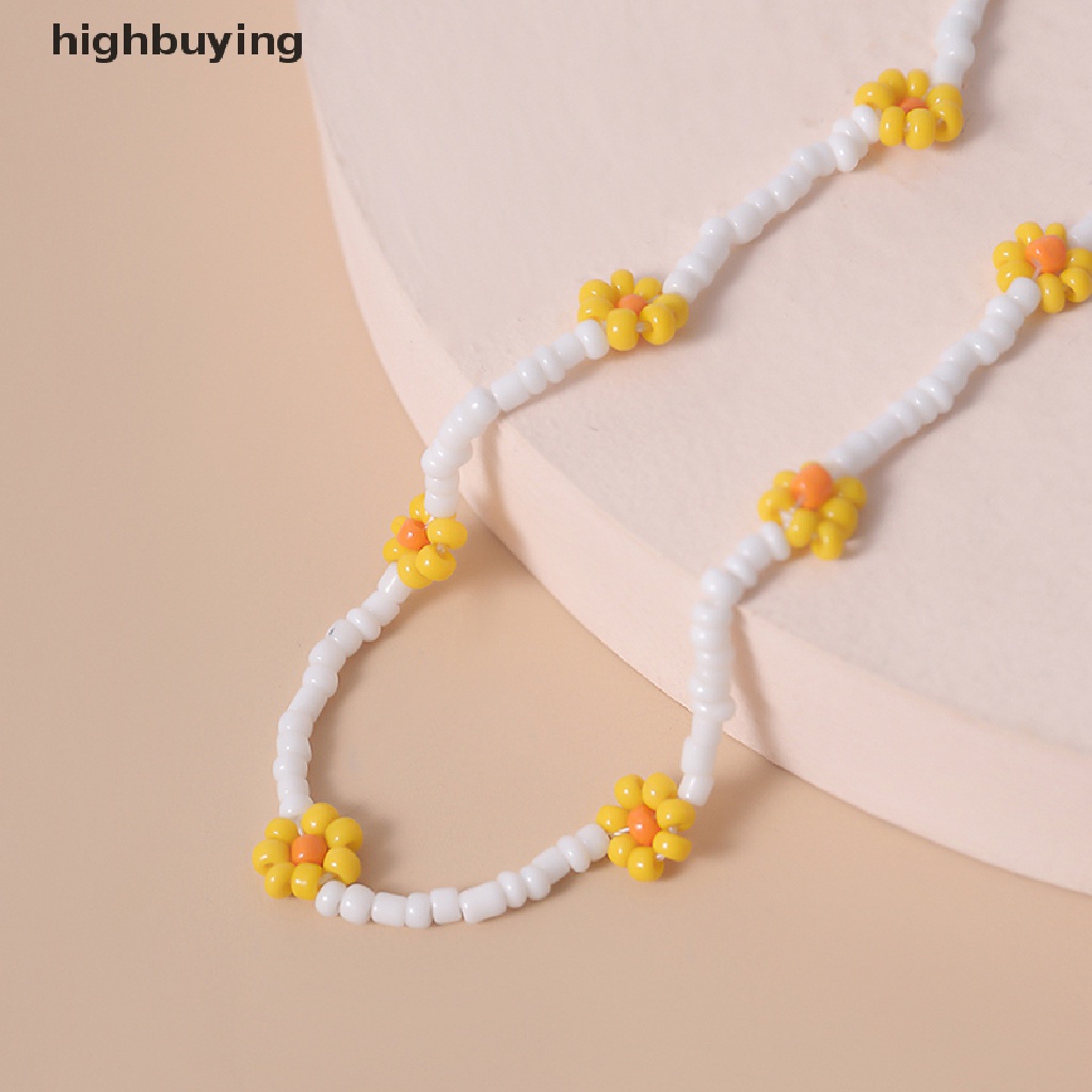 Hbid Kalung Choker Manik-Manik Bunga Daisy Handmade Gaya Bohemia Untuk Wanita