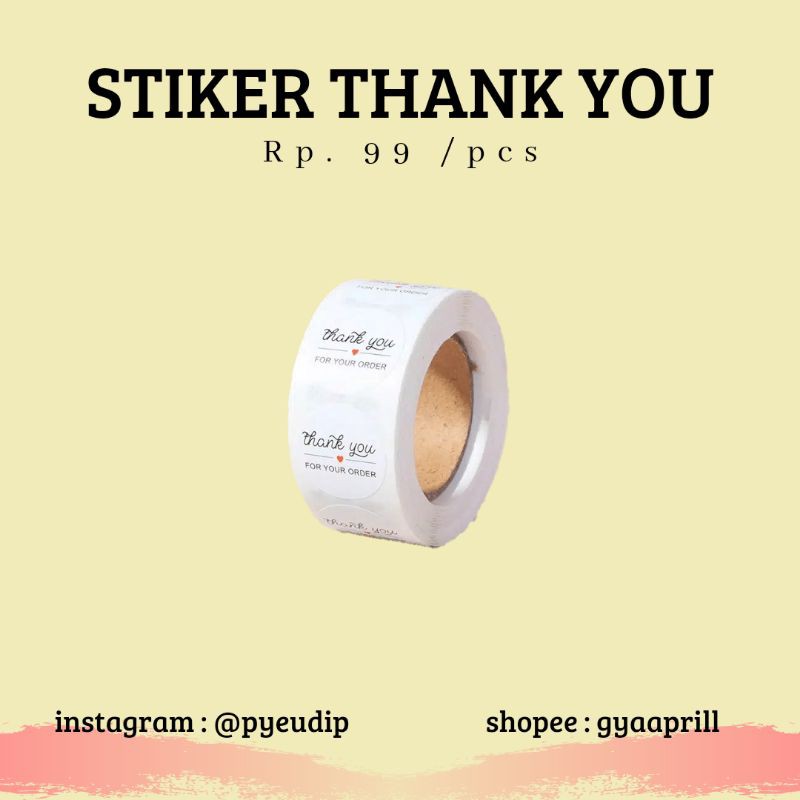 

STICKER THANK YOU / STIKER TERIMAKASIH / STIKER BULAT THANK YOU