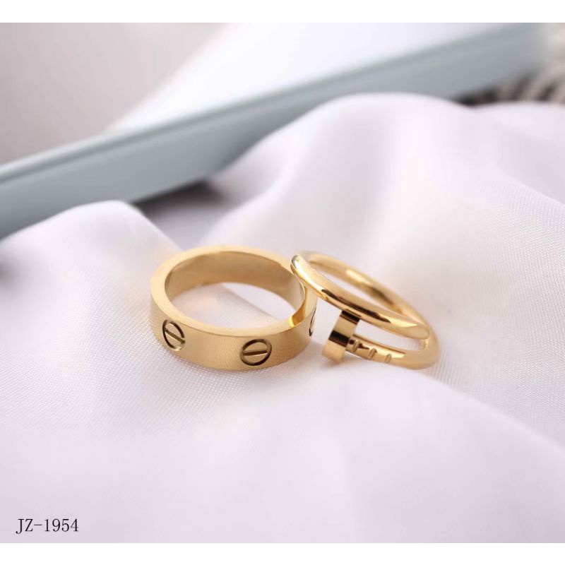 cincin couple set 2in1 import anti karat best seller