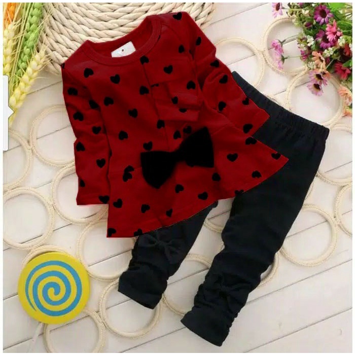 *[RXFK] Stelan Anak Perempuan / Setelan Kitlie Love / Stelan Lucu Anak / Set Anak Terbaru