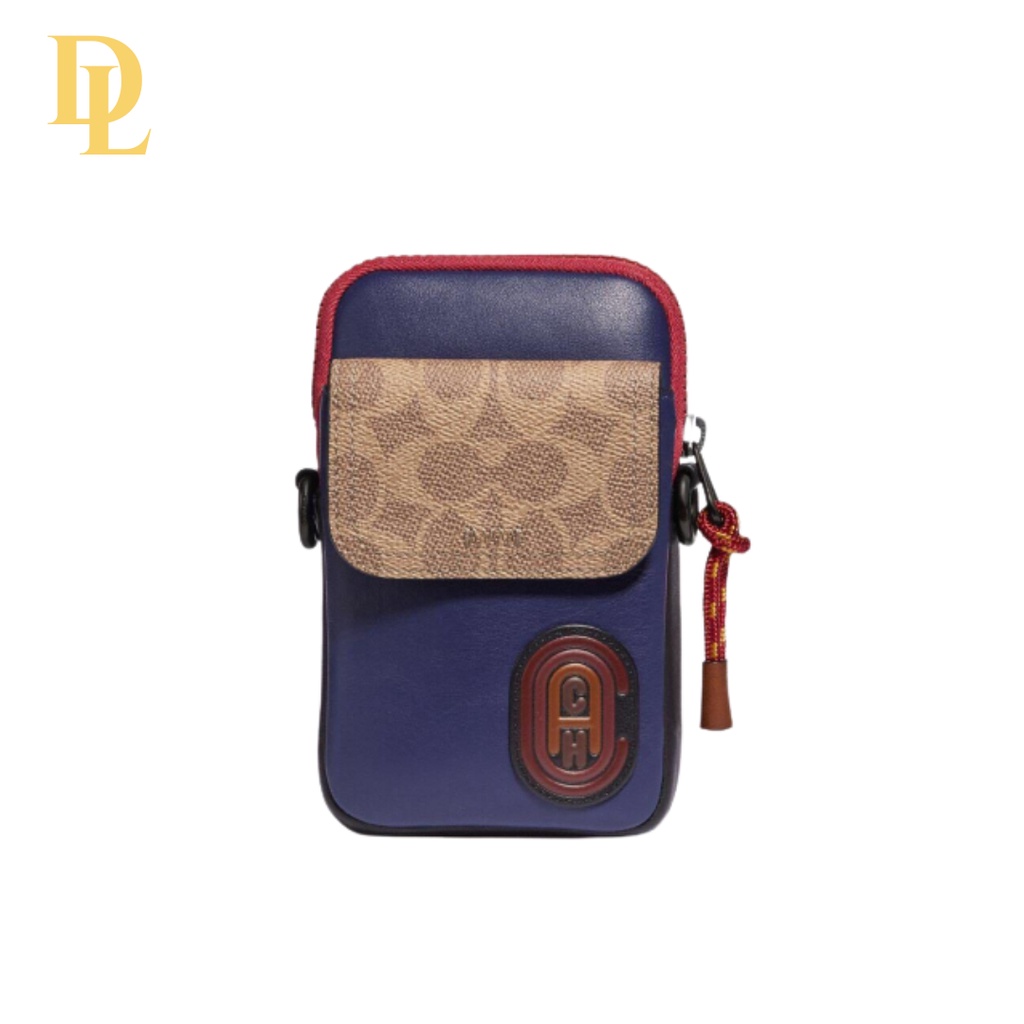 COACH PACER POUCH IN COLOURBLOCK SIGNATURE CANVAS WITH PATCH