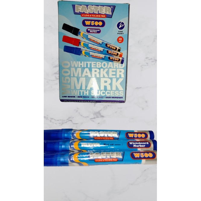 

Faster W500 Whiteboard Marker | 1 Box 12 Pcs Blue