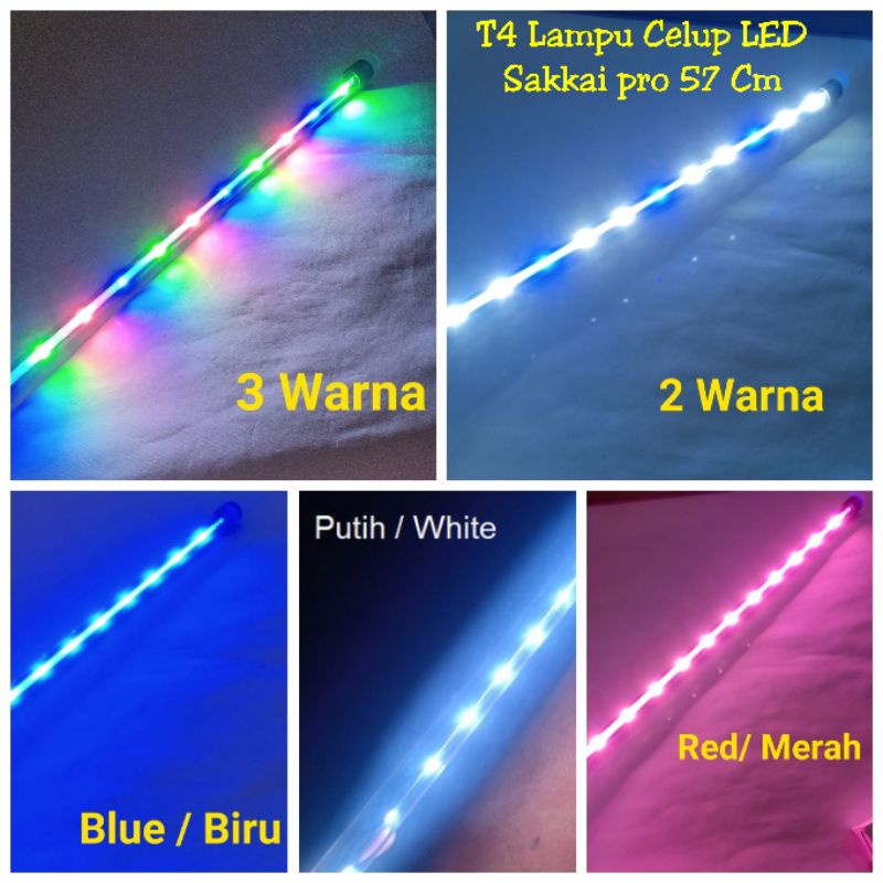 SAKKAI PRO T4-LED60 8W HIGH CLASS T4 LED SUBMERSIBLE LAMP LAMPU LED CELUP AQUARIUM