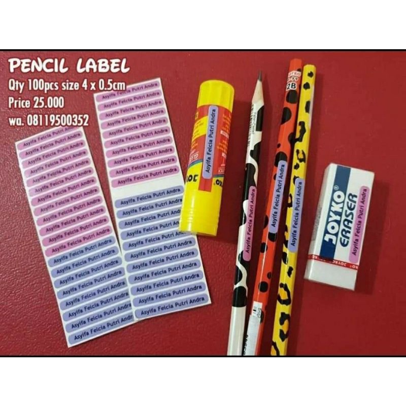 

Sticker nama alat tulis Waterproof