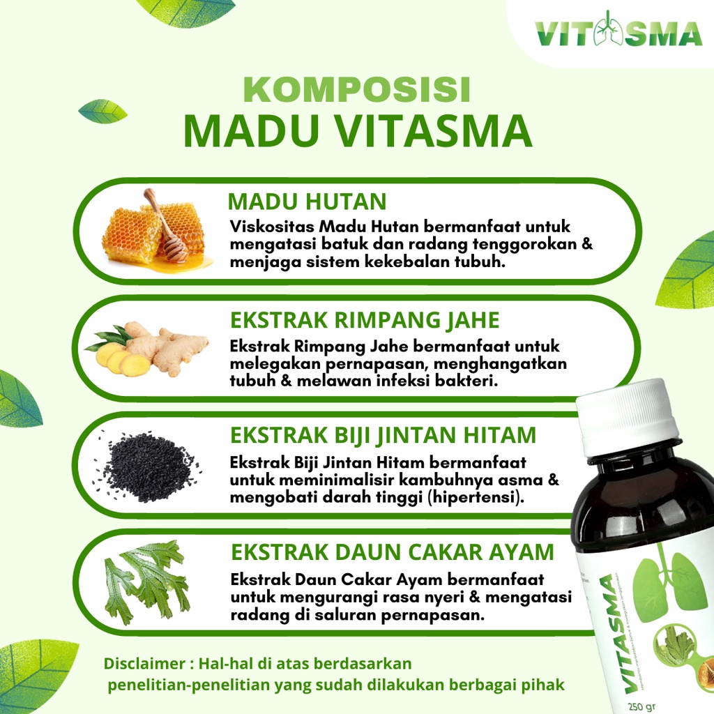 [[READY STOCK]] VITASMA Madu Asma Herbal Original Atasi Masalah Asma / TBC Paru Paru / Sesak Nafas / Sesak Napas / Batuk / Flek Obat Pernapasan Lega / Obat Batuk Herbal / Obat Asma Tbc / Asli Terlaris Terampuh Termurah BPOM Halal MUI-2