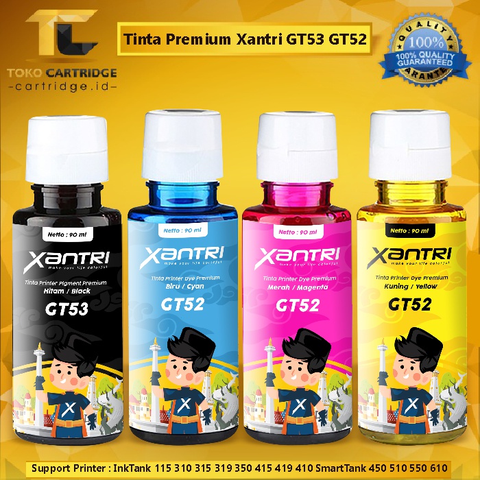 Tinta Premium Xantri GT52 T53 Printer GT5810 GT5820 All in One Ink Tank 115 310 315 319 350 415 419