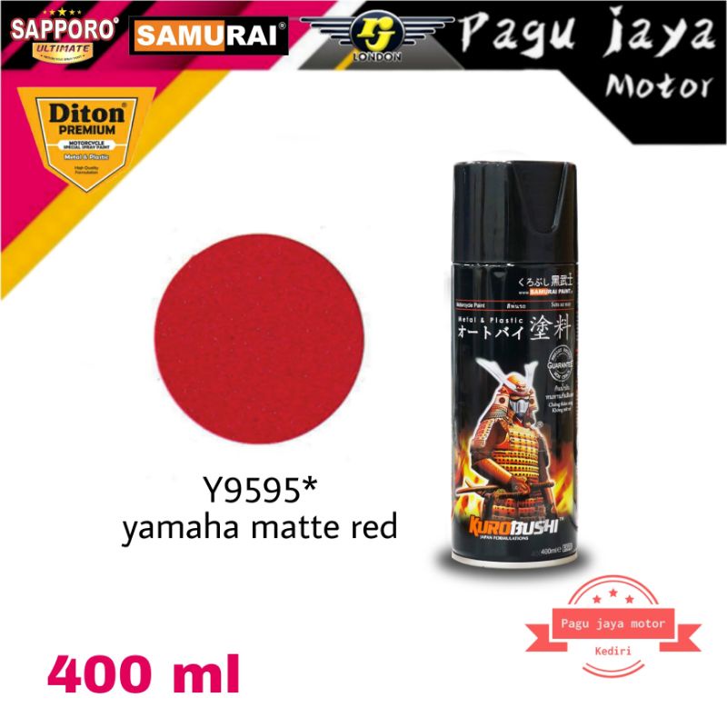 SAMURAI PAINT Y9595* YAMAHA MATTE RED MERAH DOFF 400ml CAT SEMPROT SPRAY PAINT PILOX PILOK FLAT