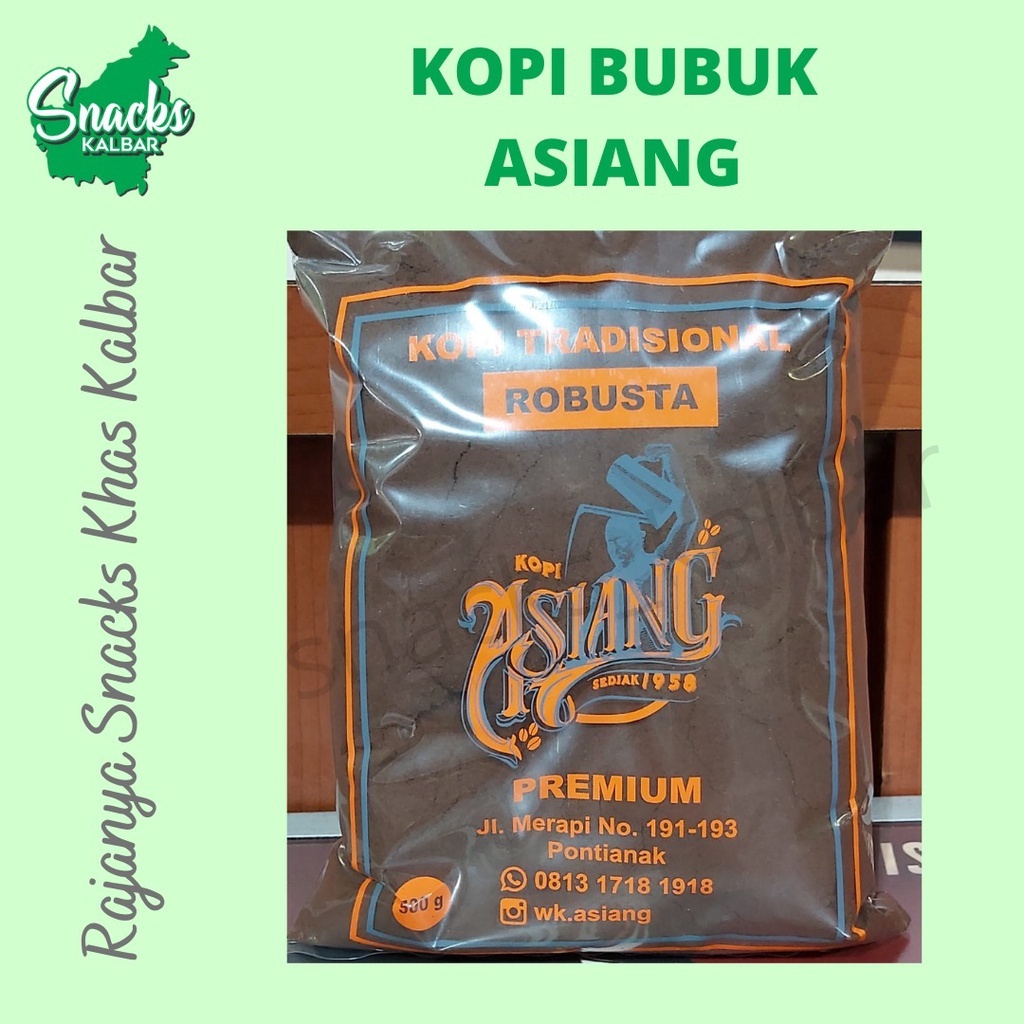 

Kopi Bubuk Warung Kopi / Warkop "Asiang" 500 Gram Khas Pontianak