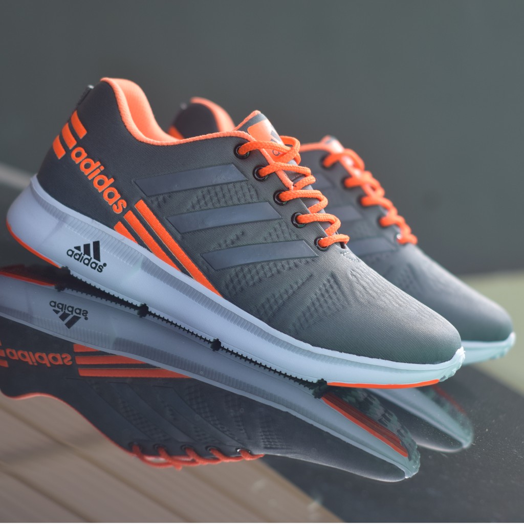 SEPATU ADIDAS NEO RUNNING ABU ORANGE