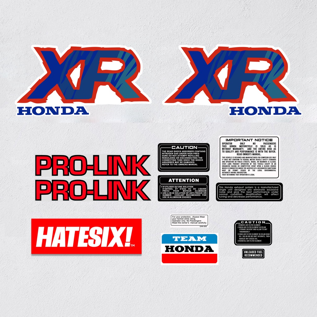 Sticker Stiker Decal Honda Baja XR 250 1992  Hatesix