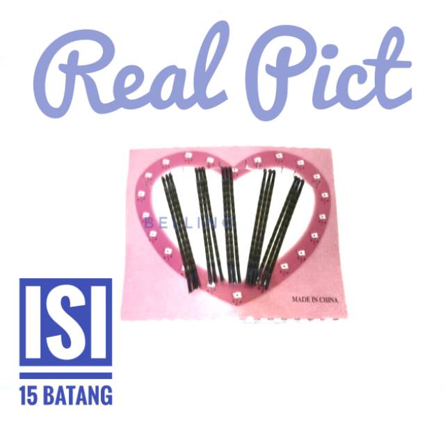 Jepitan Rambut Lidi Cewek Isi 15pcs Murah / Hair Pin Lidi / Jepitan Jilbab Ala Korea / Jepit Rambut