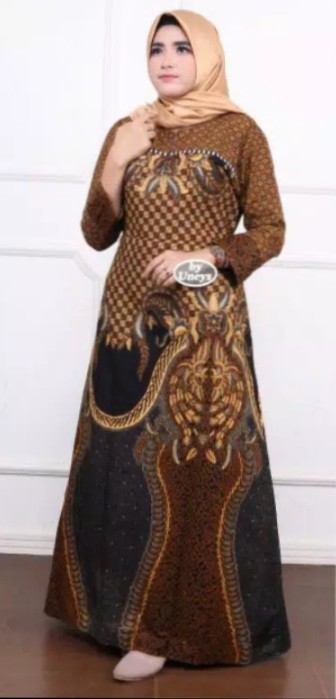 Baju Gamis Batik Wanita - Baju Batik Gamis Allsize Jumbo Model Terbaru Mix Embos