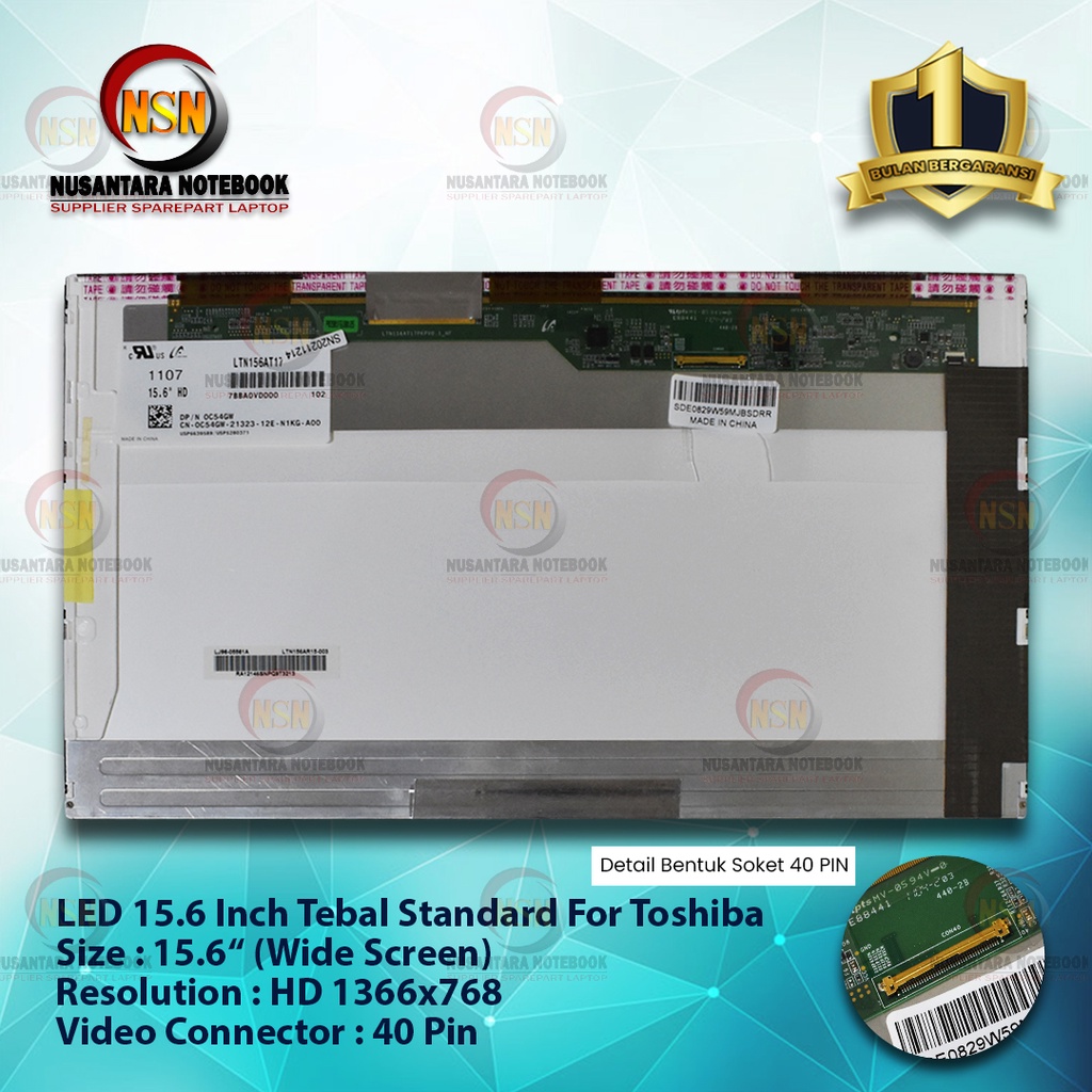 LED LCD Layar 15.6 Standard tebal For asus N56 N56v N56v8