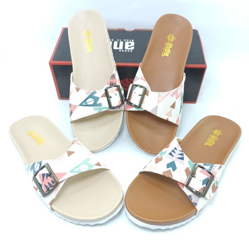 Sandal Birken Wanita Sendal Slop Motif Andis AF07