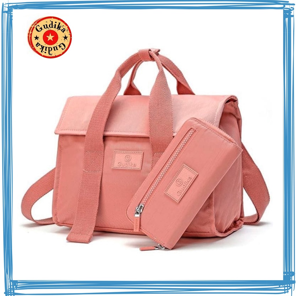 SALE GUDIKA - Tas Selempang Wanita Modis Free Dompet Import Original 5118 - Tas Wanita Selempang Bahu Kekinian Bahan Nylon Waterproof Anti Air - slingbag - tas mini - cewek - imut - fashion - branded - santai - tas - slempang - handbag - ori - wanita