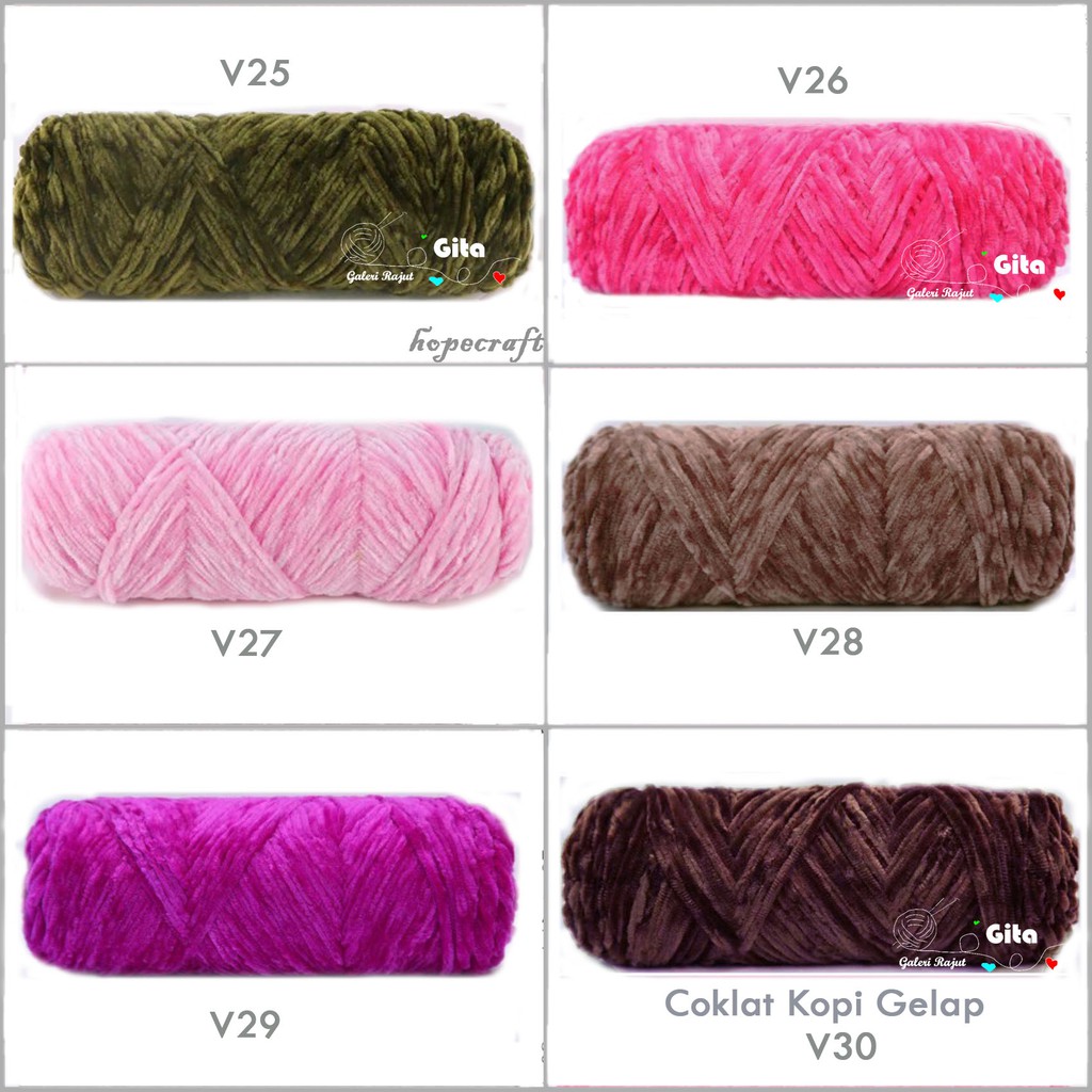 Benang Rajut Velvet Beludru Chenille