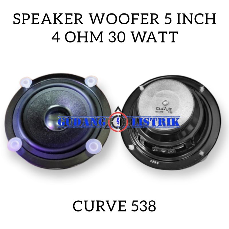 Speaker Woofer Passive Pasif 5 Inch 4 Ohm 30 Watt CURVE 538 Bass Midle